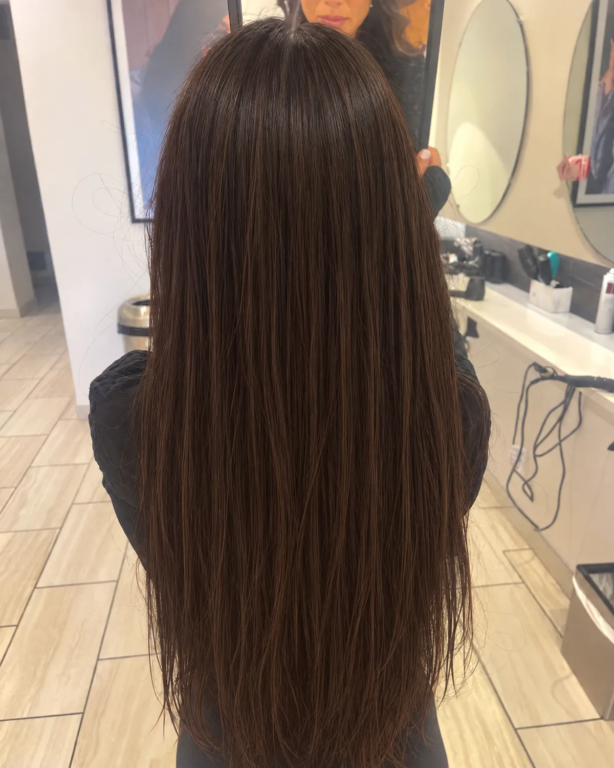 Long one-tone hair before color