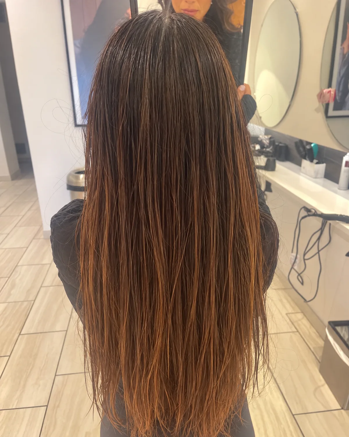 Rinsed and toned, still damp