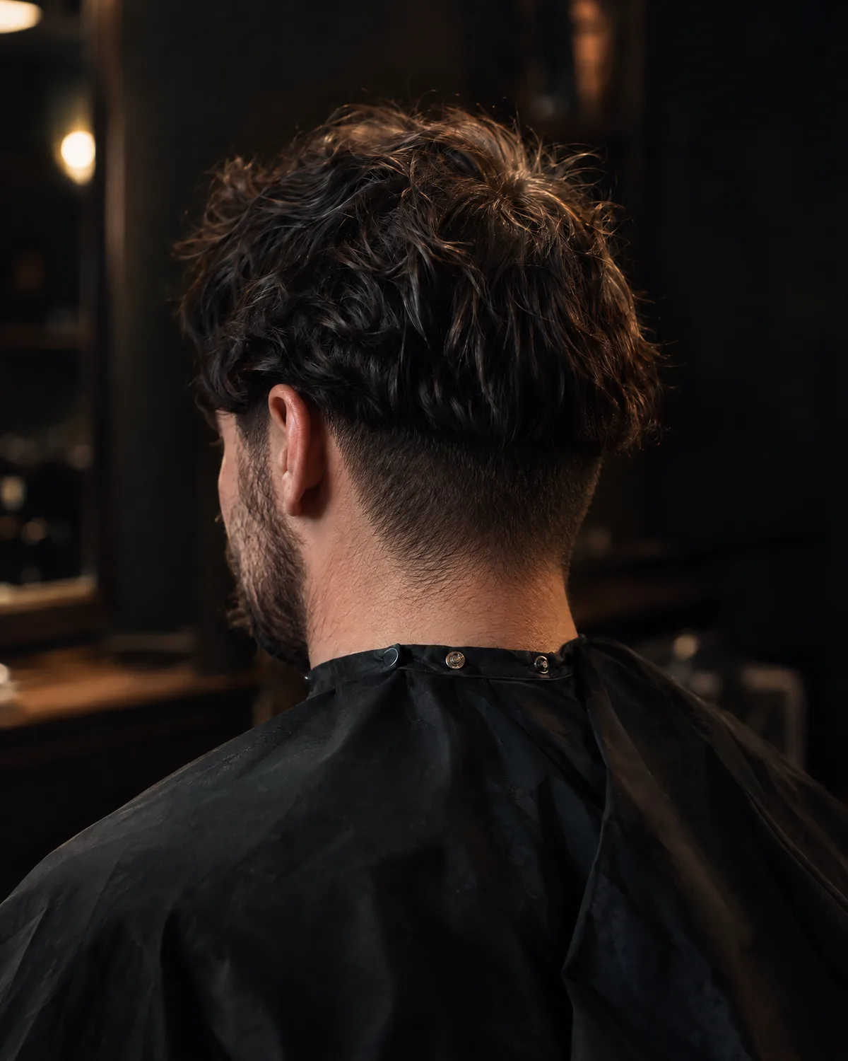 The back and sides clipped short below the longer hair on top