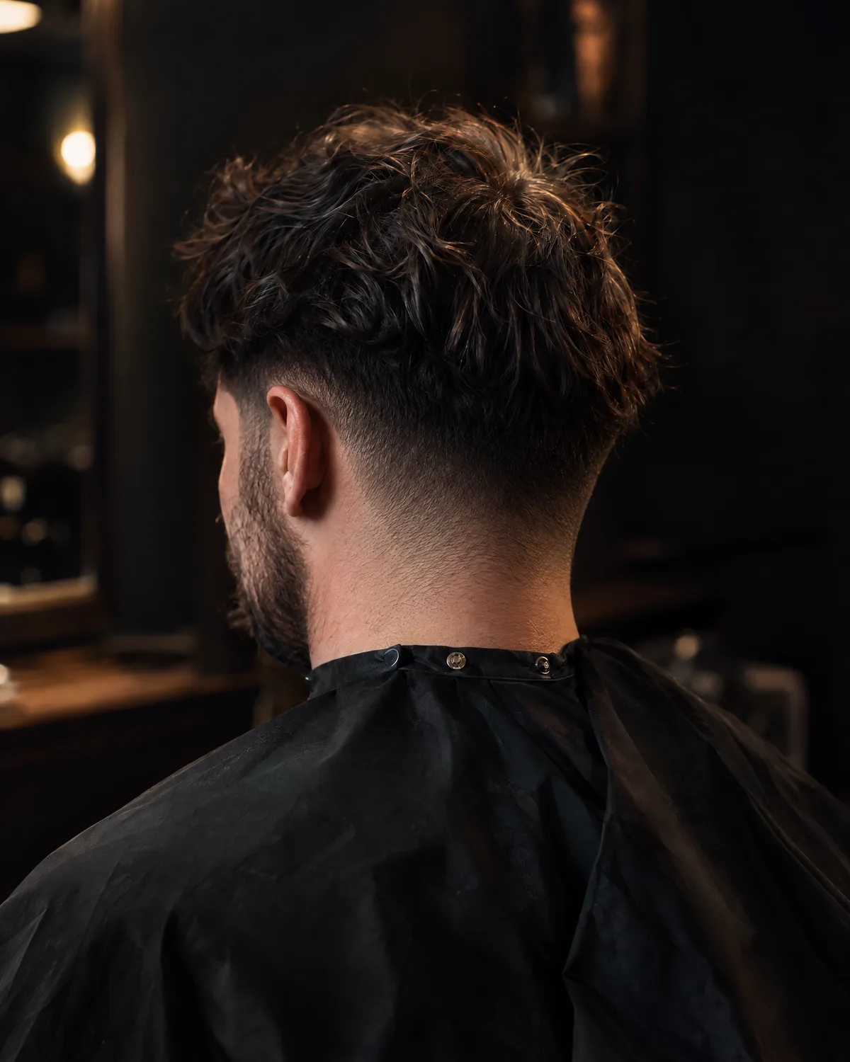 The fade blended on the back and sides, the top still long