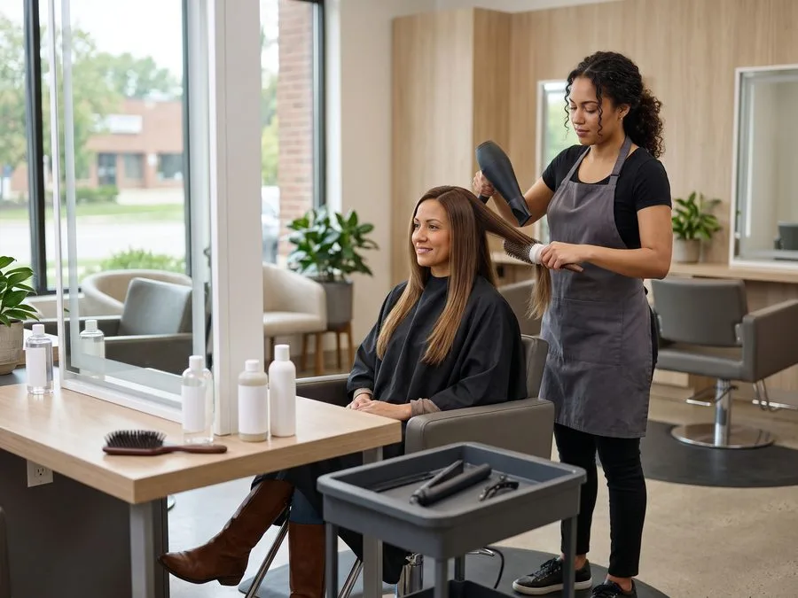 Balayage hair color result at Salon Sanaa