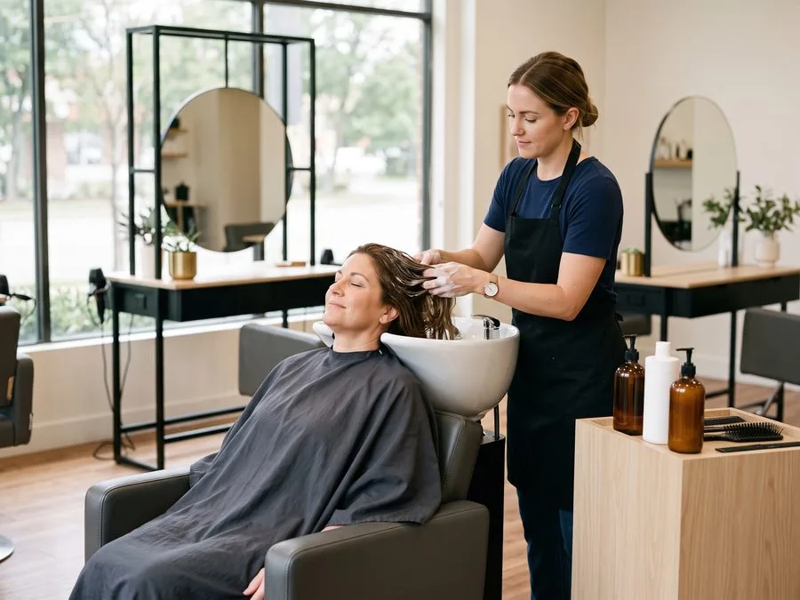 Hair conditioning treatment at Salon Sanaa