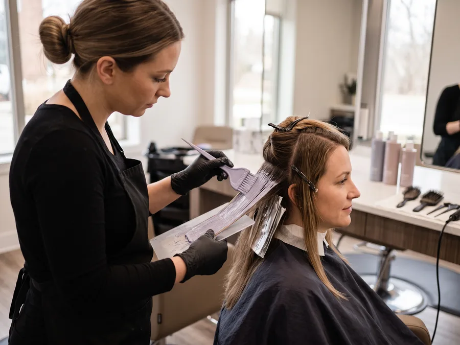 Color and blow-dry service at Salon Sanaa Farmington Hills