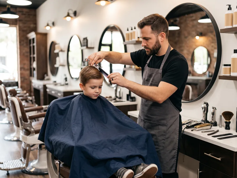 Kid's haircut at Florida Fadez barbershop Fort Lauderdale