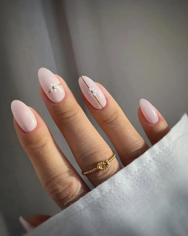 cute classy white gold trendy simple nail designs