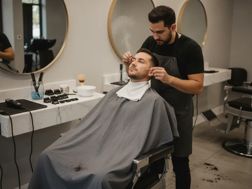Men's nose waxing  at Florida Fadez