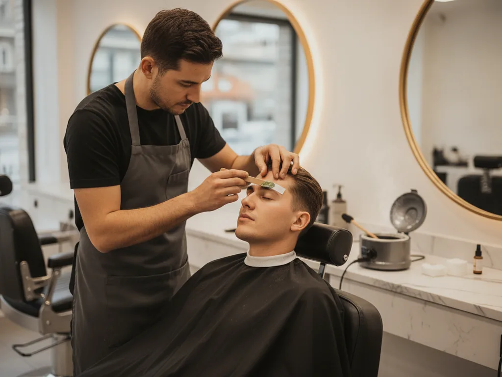 Men's brows waxing at Florida Fadez