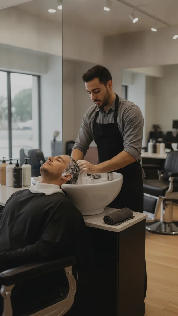 Professional shampoo scalp massage at Florida Fadez