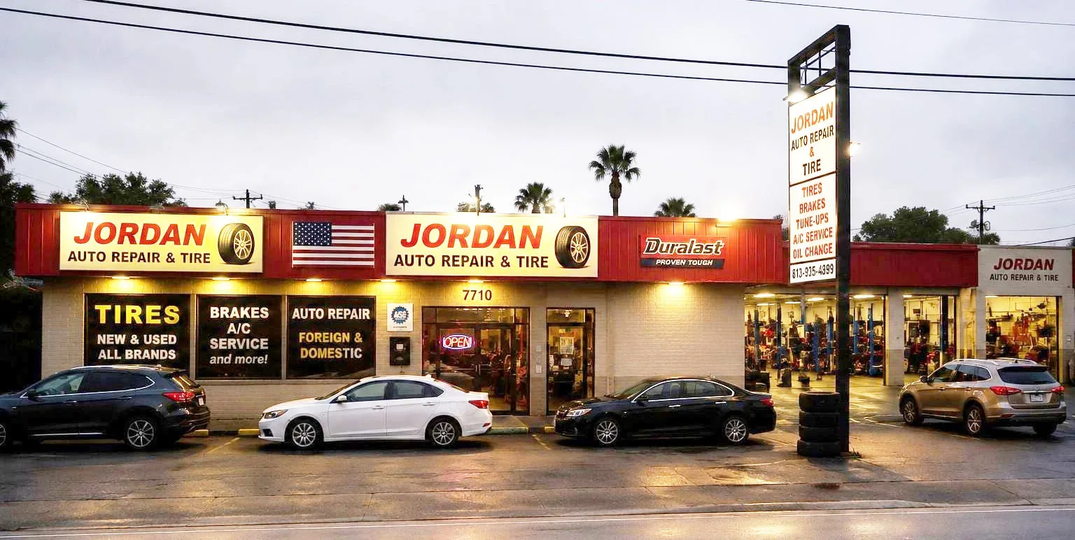 Jordan Auto Repairs and Tires Plus storefront in Jacksonville Florida