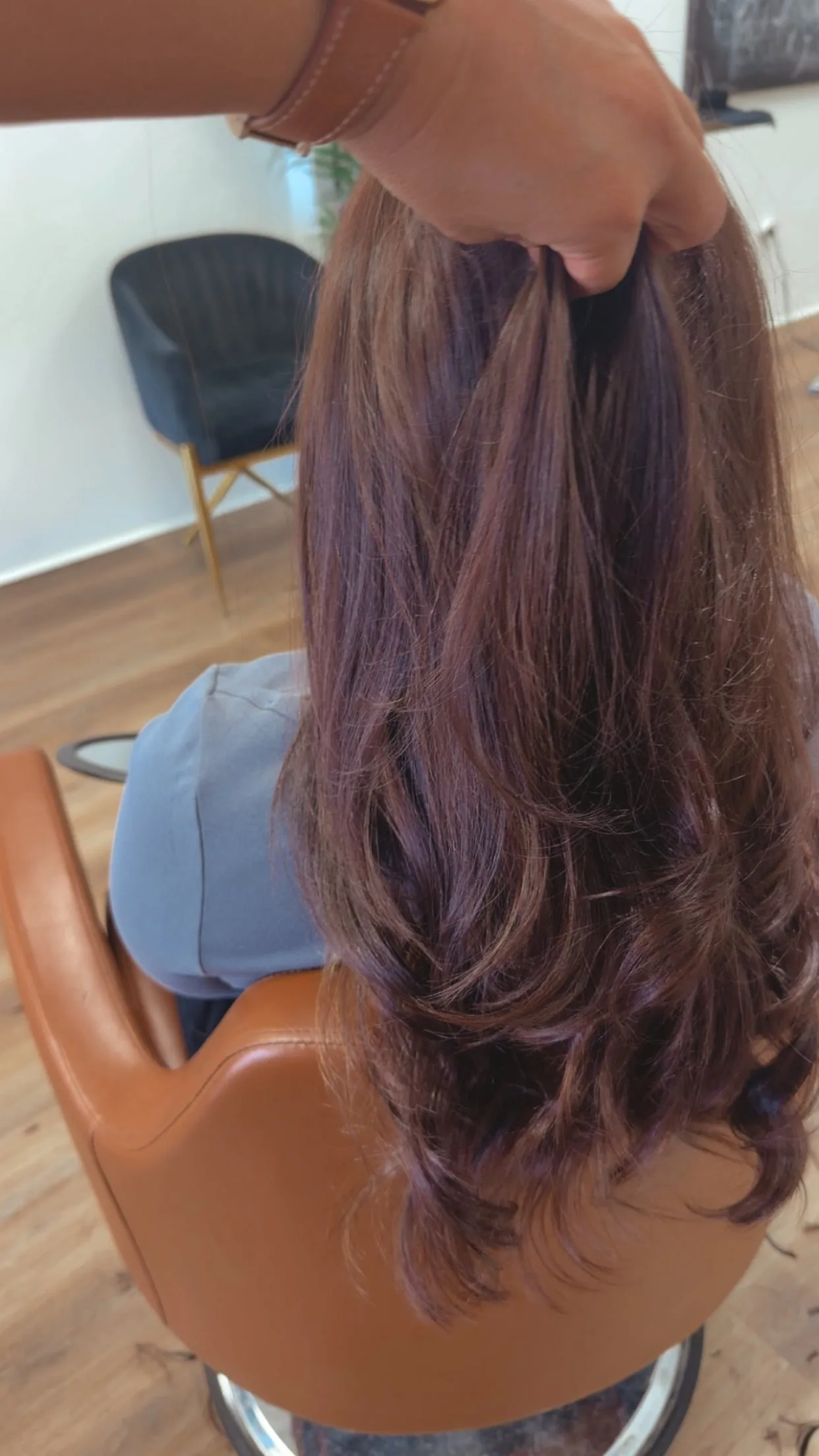 Balayage color result at Salon Sanaa Farmington Hills hair salon