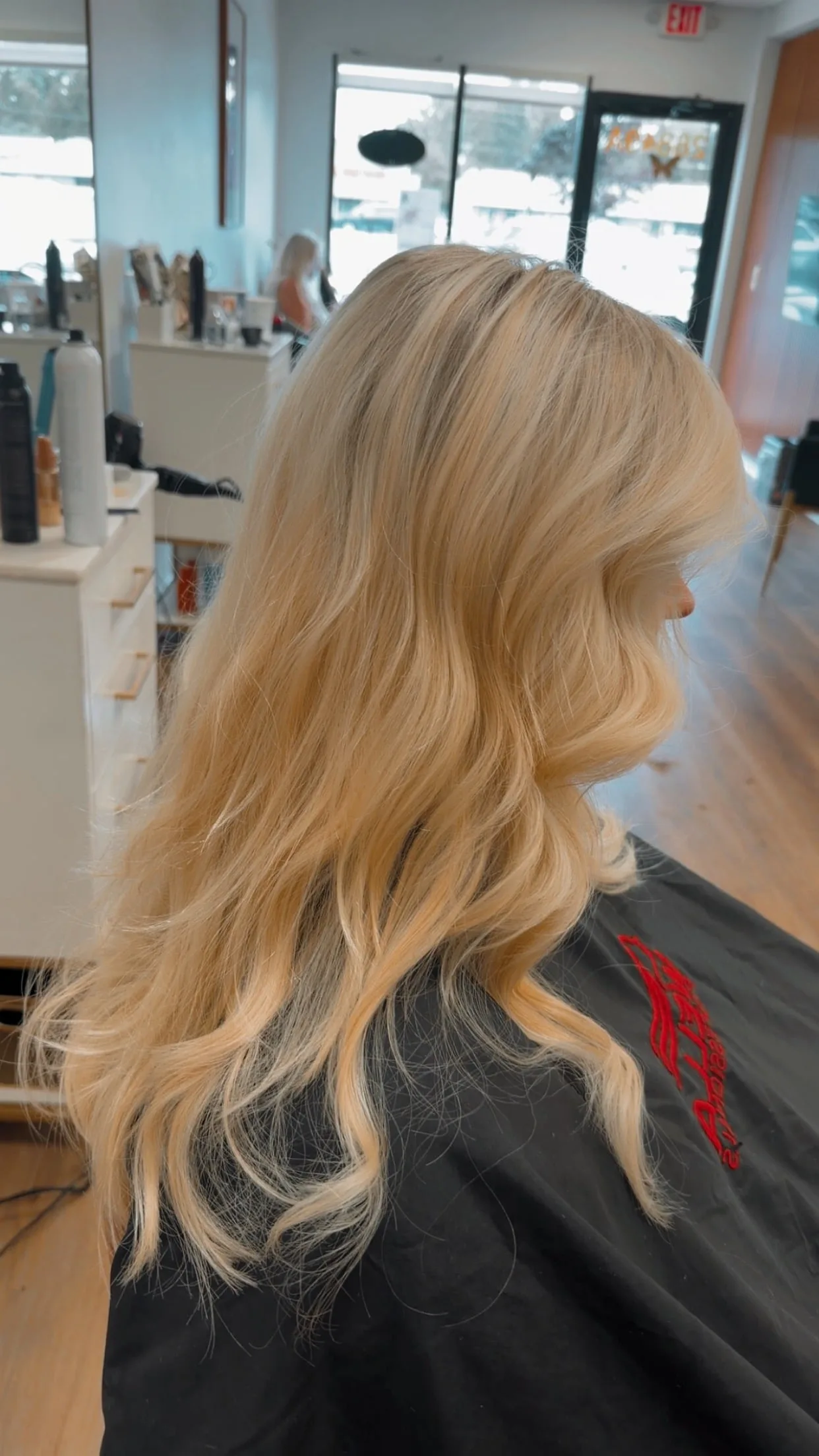 Healthy shiny hair after color correction service