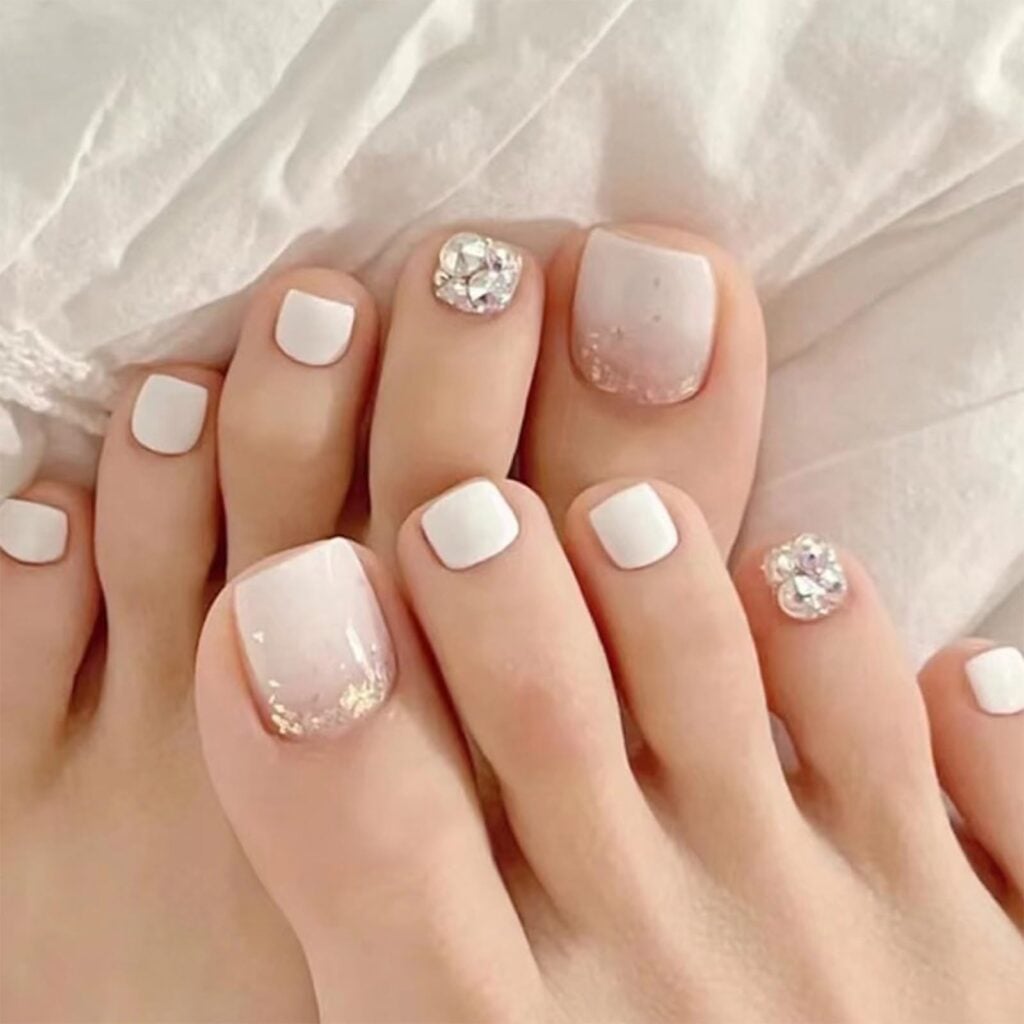 Pedicure with nail polish at TK Nails in Westwood, Los Angeles