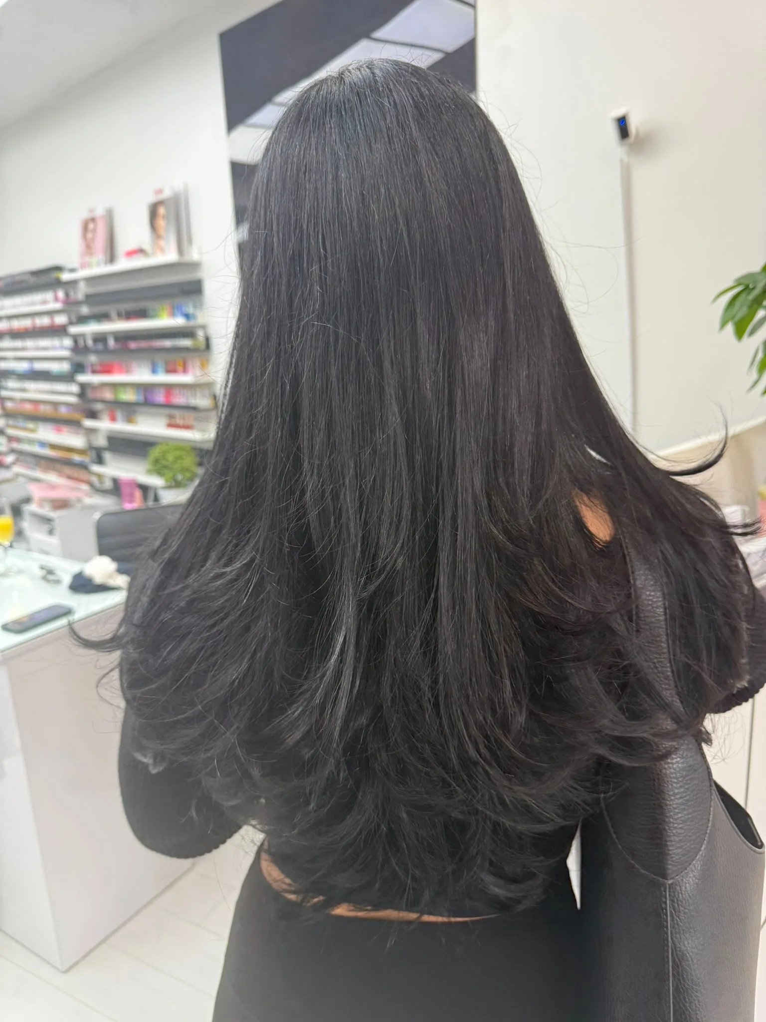 Keratin treatment being applied at Rosée Atelier Beauty Salon in Miami