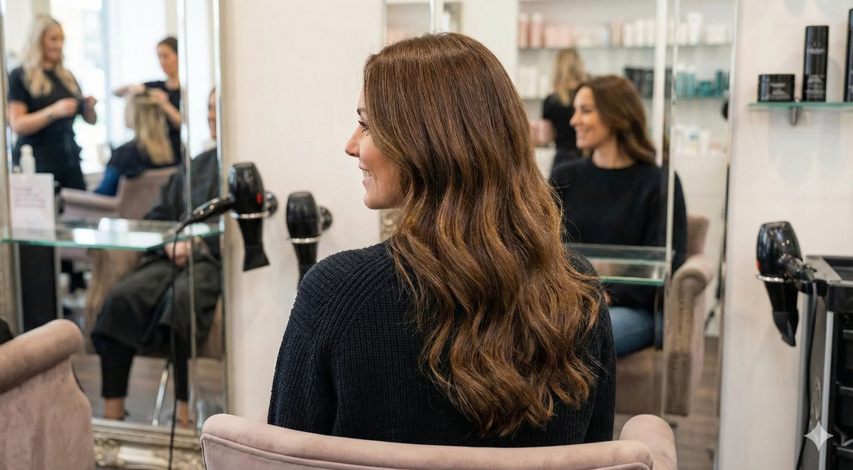 Balayage hair color result at Rosée Atelier Beauty Salon in Miami