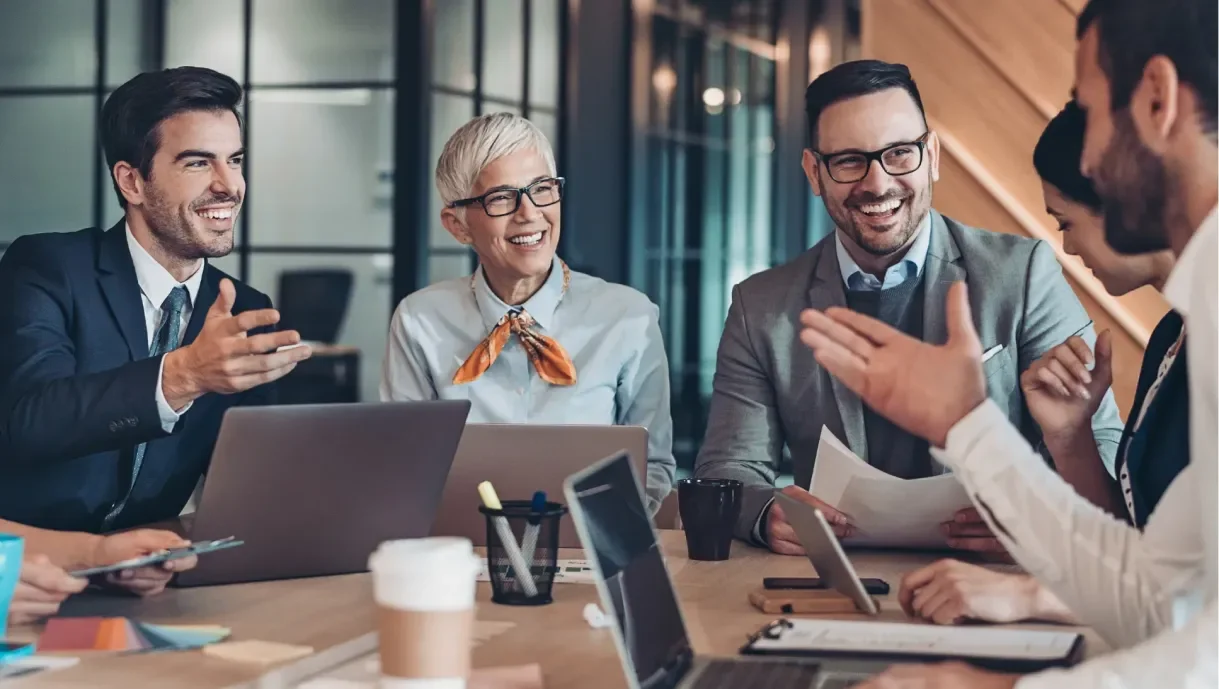 Technician and business owner reviewing managed IT dashboard together
